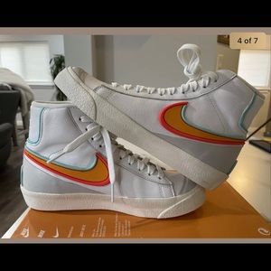 Nike blazer mid 77 White with kumquat aurora green women’s size 5